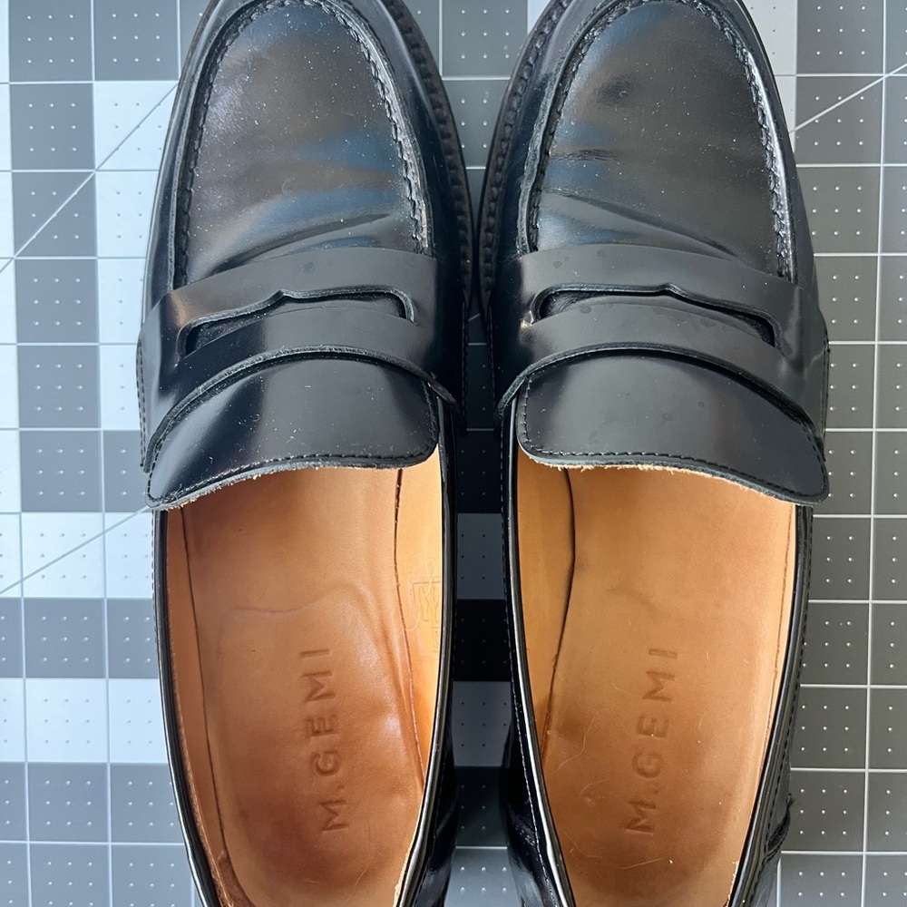 M. Gemi Black Leather Loafers
